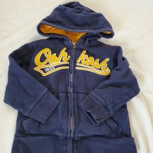 OshKosh kids blue and gold zip up hoodie